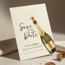 Convites Elegant Champagne Save the Date Wedding