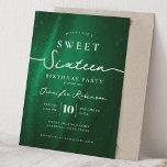 Convites Elegant Chic Glitter Sweet 16 Birthday Emerald<br><div class="desc">Celebrate in Style with Chic Glitter fabric Sweet 16 Invitation. Make your Sweet 16 party unforgettable with the Chic Glitter fabric invitation. Customize with your party details for a chic and elegant touch.</div>
