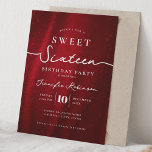 Convites Elegant Chic Glitter Sweet 16 Birthday Red<br><div class="desc">Celebrate in Style with Chic Glitter fabric Sweet 16 Invitation. Make your Sweet 16 party unforgettable with the Chic Glitter fabric invitation. Customize with your party details for a chic and elegant touch.</div>