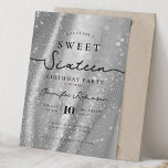 Convites Elegant Chic Glitter Sweet 16 Birthday Silver<br><div class="desc">Celebrate in Style with Chic Glitter fabric Sweet 16 Invitation. Make your Sweet 16 party unforgettable with the Chic Glitter fabric invitation. Customize with your party details for a chic and elegant touch.</div>
