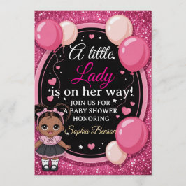 Convites Elegant &Chic "Little Lady" Baby Shower Invitation