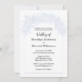 Convites Elegant Chinoiserie Blue Floral Wedding Invitation