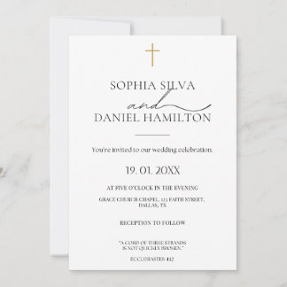 Convites Elegant Christian Wedding Invitation 