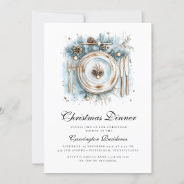 Convites Elegant Christmas Dinner Invitation