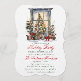 Convites Elegant Christmas Holiday Invitation Window