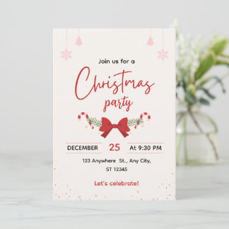 Convites Elegant Christmas Party Invitation
