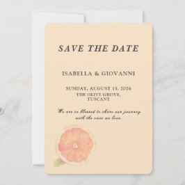 Convites Elegant Citrus Grapefruit Wedding Save the Date
