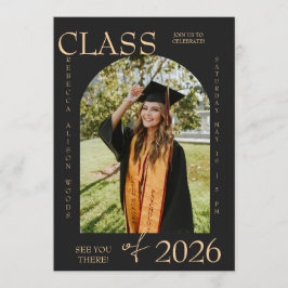 Convites Elegant Class of 2026 Graduation Invite
