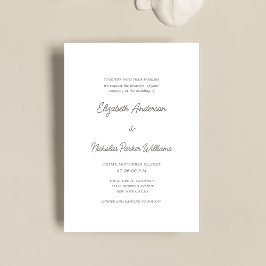 Convites elegant classic calligraphy scripted wedding 