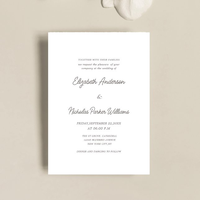 Convites elegant classic calligraphy scripted wedding  (Criador carregado)