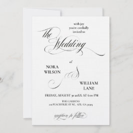 Convites Elegant Classic Calligraphy Wedding Invitation