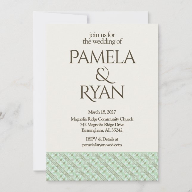 Convites Elegant Classic Ivory Wedding Invitation (Frente)
