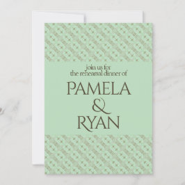 Convites Elegant Classic Mint Rehearsal Dinner Invitation