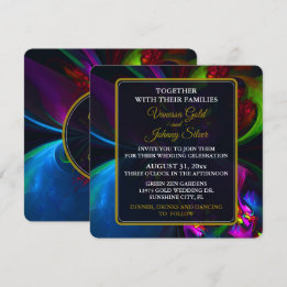 Convites Elegant Classic Modern Floral Pattern #902 Wedding