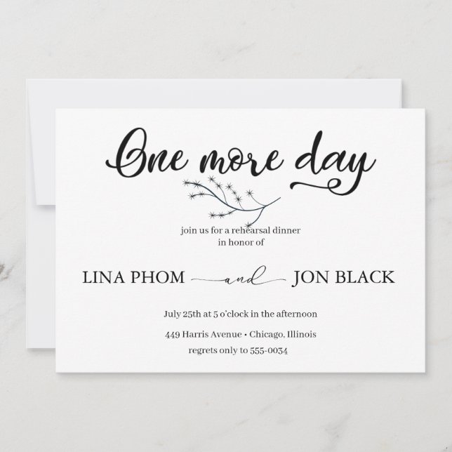 Convites Elegant Classic Script Rehearsal Dinner Invitation (Frente)