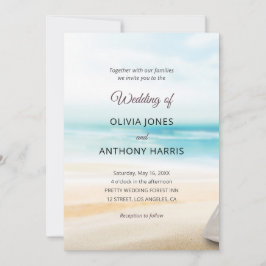 Convites Elegant Coastal Beach Wedding