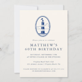 Convites Elegant Coastal Lighthouse Adult Birthday Party