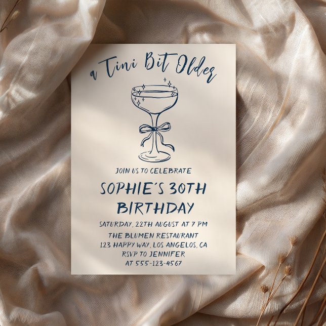 Convites Elegant Cocktail A Tini Bit Older 30th Birthday (Criador carregado)