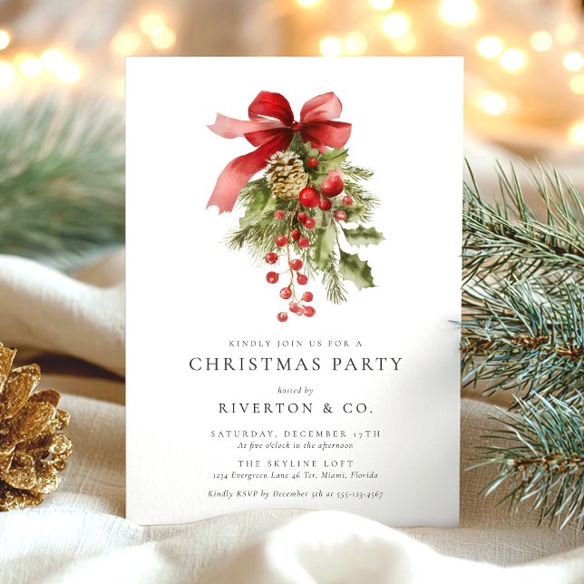 Convites Elegant Corporate Christmas Party (Criador carregado)