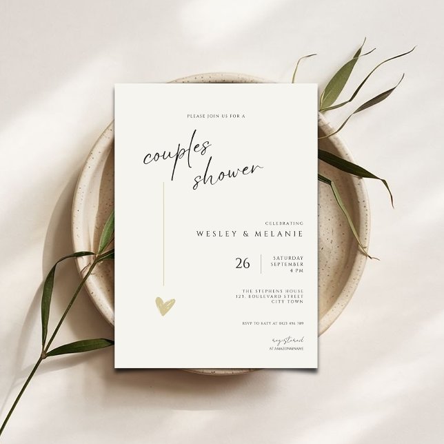 Convites Elegant Couples Shower Calligraphy Typo Wedding  (Criador carregado)