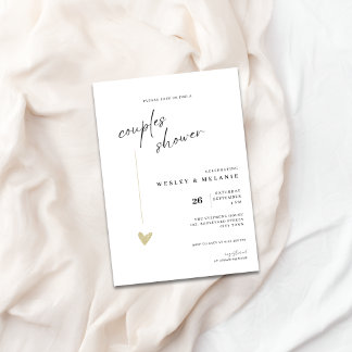 Convites Elegant Couples Shower Calligraphy Typo Wedding