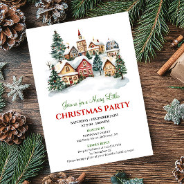 Convites Elegant cozy holiday scene Christmas dinner invite