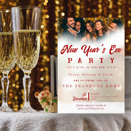 Convites Elegant Custom Photo New Year’s Eve Party