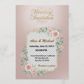 Convites Elegant Custom Wedding Invitation – Minimalist
