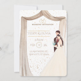 Convites Elegant Custom Wedding Invitation - Romantic Bride
