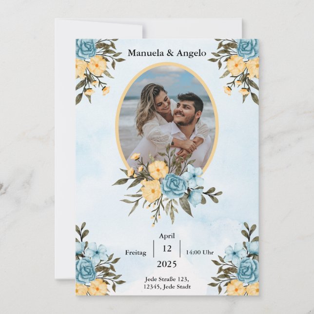 Convites  Elegant Customizable Wedding Invitation | Stylish (Frente)
