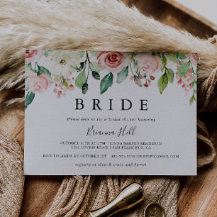 Convites Elegant Dacil Autumn Floral Brid Chá de panela