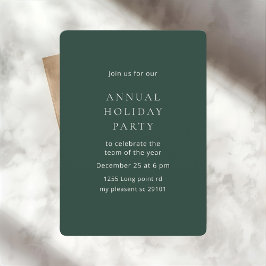 Convites Elegant Dark Green Annual Holiday Party