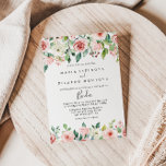 Convites Elegant Dathur Floral Casamento Espanhol<br><div class="desc">Este elegante convite floral de outono é perfeito para um casamento moderno. Os design ilustram rosas rosa,  pinceladas e brancas,  peônias com folhagem verde agrupadas em buquês,  acentuando as lindas cores de queda.</div>
