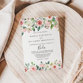 Convites Elegant Dathur Floral Casamento Espanhol