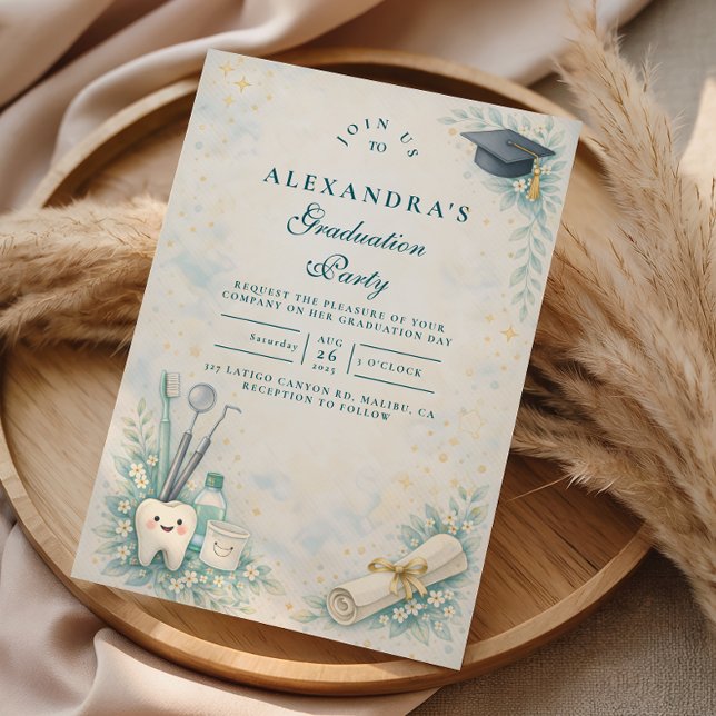 Convites Elegant Dentist White Coat Graduation (Criador carregado)