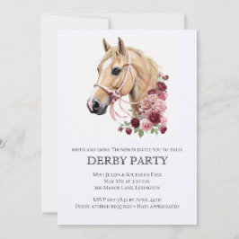 Convites Elegant Derby Party Invitation with Horse Illustra