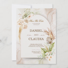 Convites Elegant Desert Chic Pampas & Palm Wedding Invitati