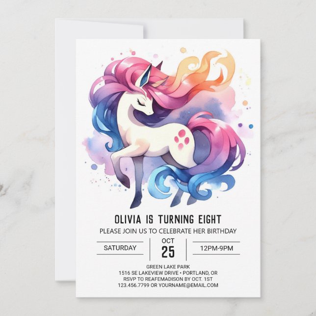 Convites Elegant Digital Horse Birthday (Frente)