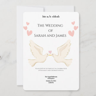 Convites Elegant Digital Wedding Invitations | Modern, Flor