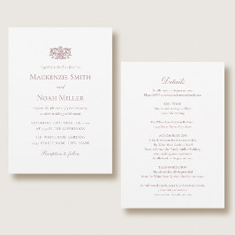 Convites Elegant Double-sided Wedding Invitation Pink
