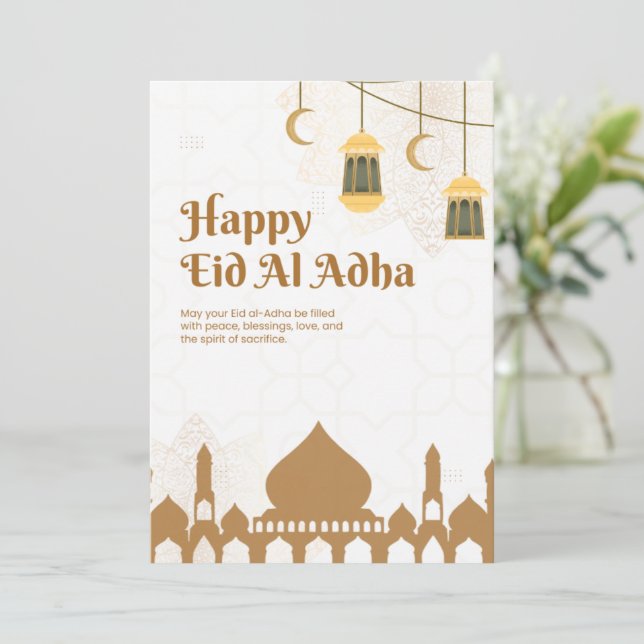 Convites Elegant Eid Al-Adha Greetings Poster (Em pé/Frente)