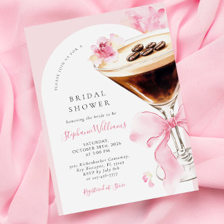 Convites Elegant Espresso Martini Bridal Shower Invitation