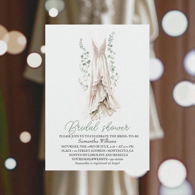 Convites Elegant Eucalyptus Greenery Bridal Shower  (Criador carregado)