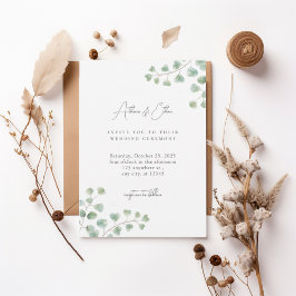 Convites Elegant Eucalyptus Greenery Wedding Invitation