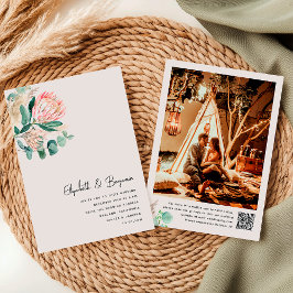 Convites Elegant Eucalyptus Pampas Grass Protea Photo