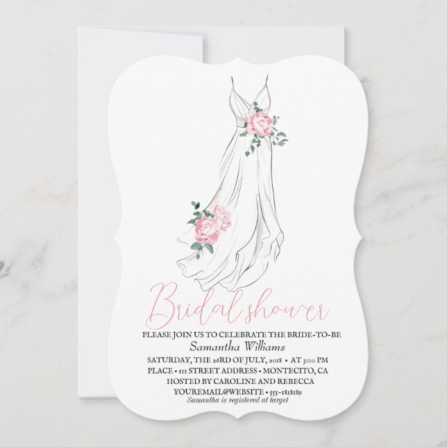 Convites Elegant Eucalyptus Peonies Floral Bridal Shower  (Frente)