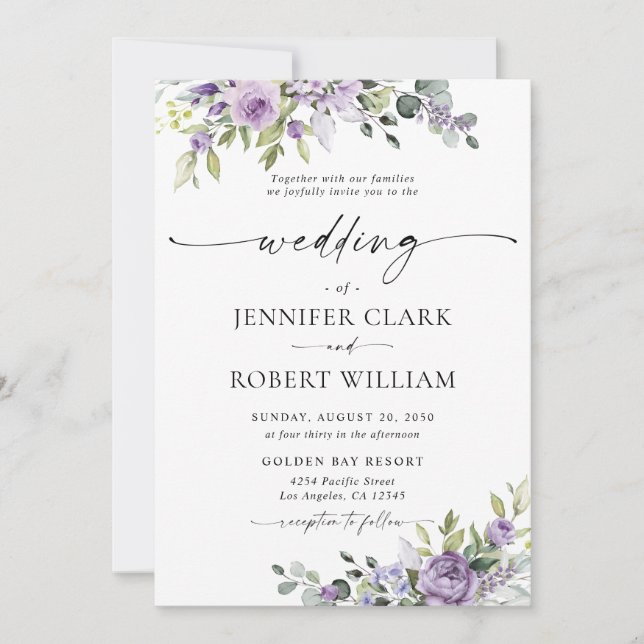Convites Elegant Eucalyptus Wedding Invitation (Frente)
