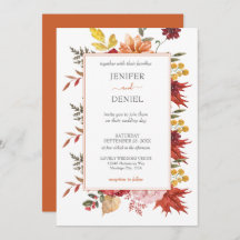 Elegant Fall Leaves Autumn Wedding
