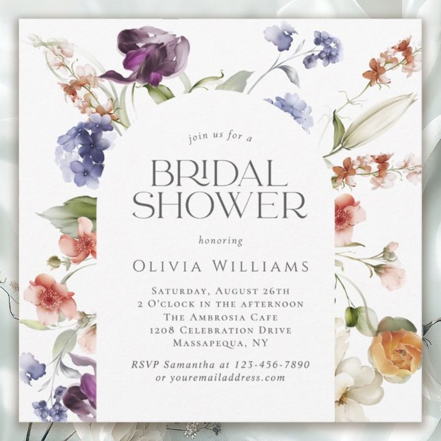 Convites Elegant Fantasy Floral Bridal Shower (Available in both printed and digital download formats.)