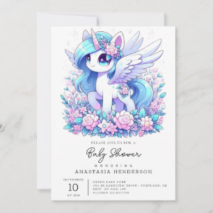 Convites Elegant Fantasy Unicorn Chá de fraldas